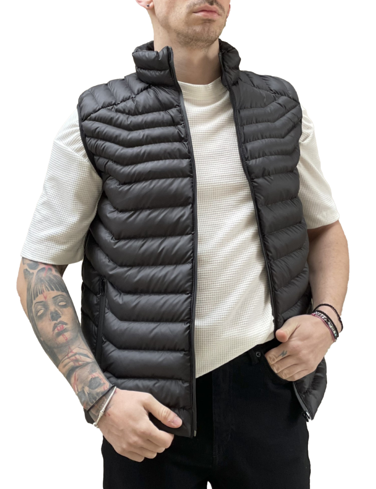 Ανδρικό μαύρο αμάνικο μπουφάν καπιτονέ 3417 φωτογραφία